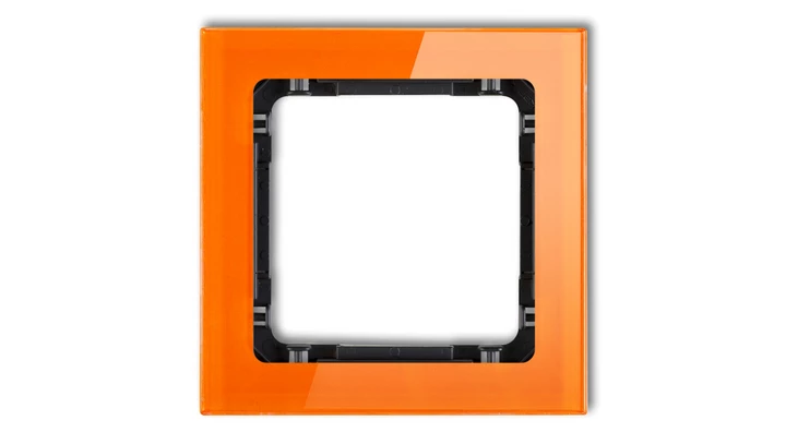 DECO Ramka pojedyncza - efekt szkła (ramka: pomarańczowa spód: czarny) pomarańczowy 13-12-DRS-1