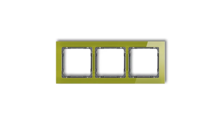 DECO Ramka potrójna - efekt szkła (ramka zielona spód grafitowy) zielony 2-11-DRS-3