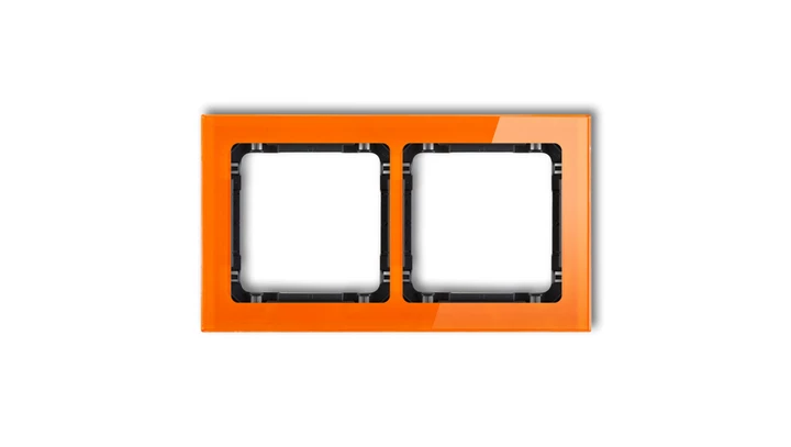 DECO Ramka podwójna - efekt szkła (ramka: pomarańczowa spód: czarny) pomarańczowy 13-12-DRS-2