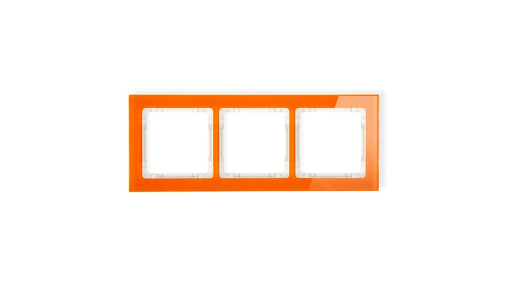 DECO Ramka potrójna - efekt szkła (ramka: pomarańczowa spód: beżowy) pomarańczowy 13-1-DRS-3