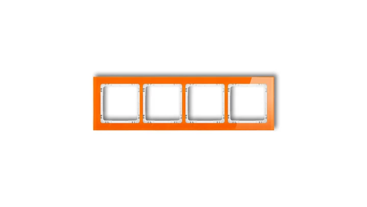 DECO Ramka poczwórna - efekt szkła (ramka: pomarańczowa spód: biały) pomarańczowy 13-0-DRS-4