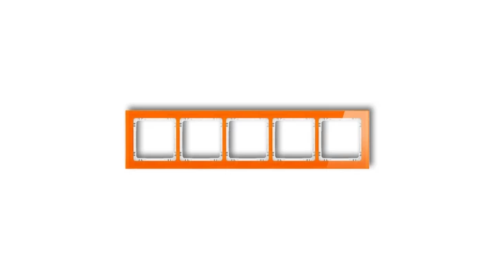 DECO Ramka pięciokrotna - efekt szkła (ramka: pomarańczowa spód: biały) pomarańczowy 13-0-DRS-5