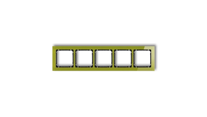 DECO Ramka pięciokrotna - efekt szkła (ramka zielona spód czarny) zielony 2-12-DRS-5