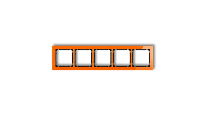 DECO Ramka pięciokrotna - efekt szkła (ramka: pomarańczowa spód: czarny) pomarańczowy 13-12-DRS-5