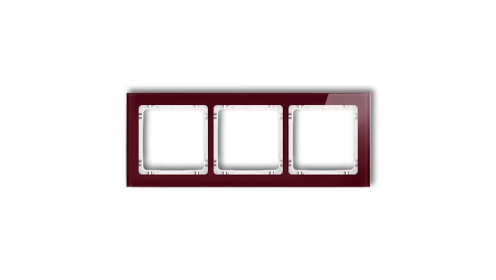 DECO Ramka potrójna - efekt szkła (ramka: bordowa spód: biały) bordowy 14-0-DRS-3
