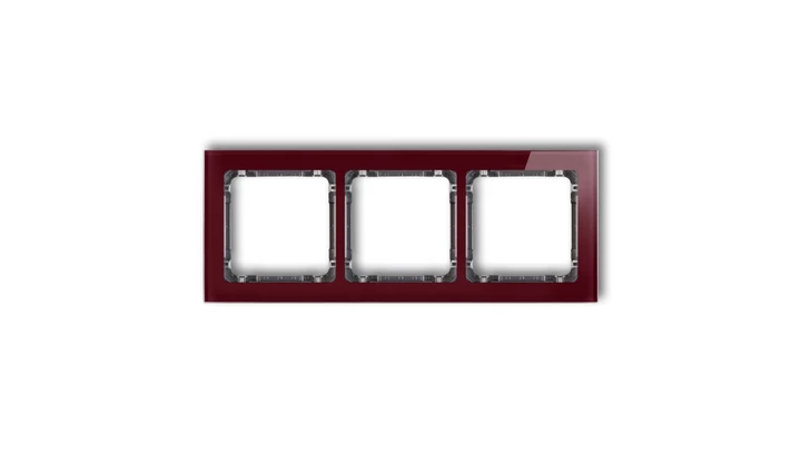 DECO Ramka potrójna - efekt szkła (ramka: bordowa spód: grafitowy) bordowy 14-11-DRS-3