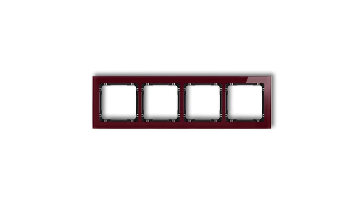 DECO Ramka poczwórna - efekt szkła (ramka: bordowa spód: czarny) bordowy 14-12-DRS-4