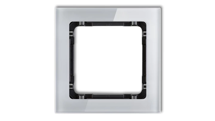 DECO Ramka pojedyncza - efekt szkła (ramka: szara spód: czarny) szary 15-12-DRS-1