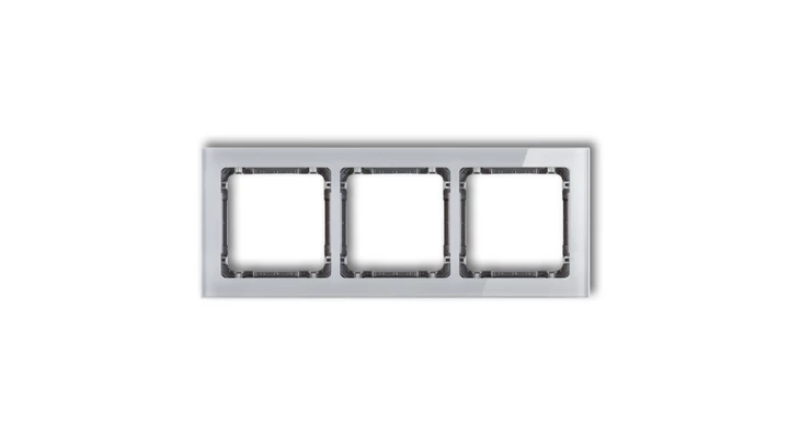 DECO Ramka potrójna - efekt szkła (ramka: szara spód: grafitowy) szary 15-11-DRS-3