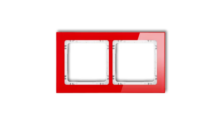 DECO Ramka podwójna - efekt szkła (ramka: czerwona spód: biały) czerwony 17-0-DRS-2