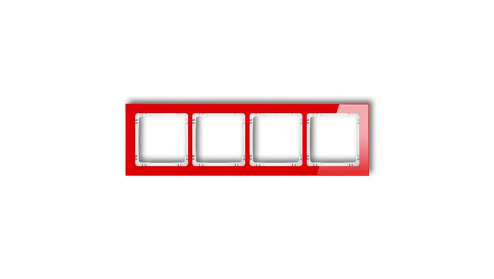 DECO Ramka poczwórna - efekt szkła (ramka: czerwona spód: biały) czerwony 17-0-DRS-4