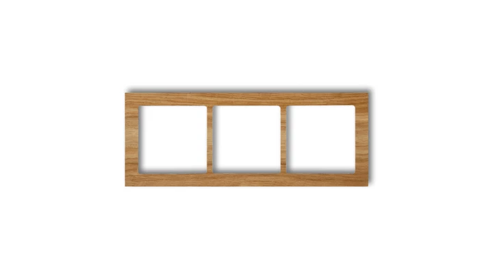 DECO Ramka potrójna - drewno (dąb) dąb DRD-3F