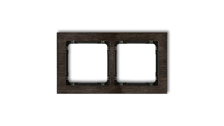 DECO Ramka podwójna - efekt drewna (ramka wenge spód czarny) efekt wenge DRD-2G