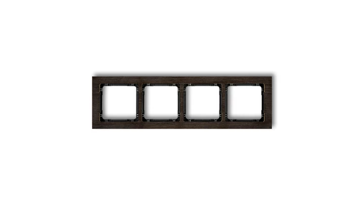 DECO Ramka poczwórna - efekt drewna (ramka wenge spód czarny) efekt wenge DRD-4G