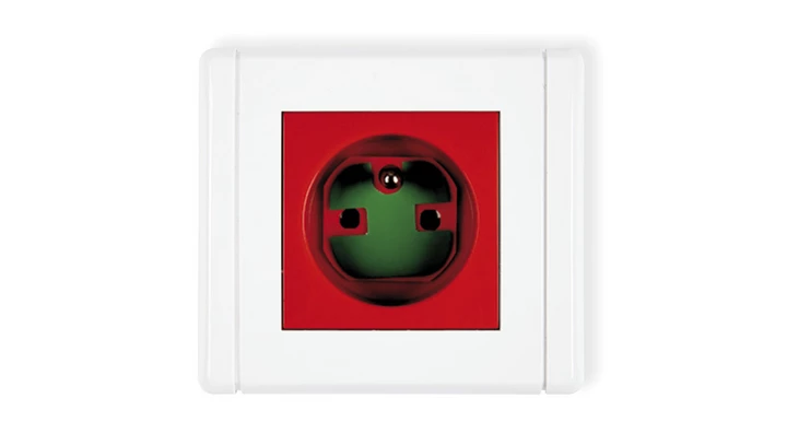 FLEXI Gniazdo pojedyncze z/u DATA z kluczem czerwony FGZK