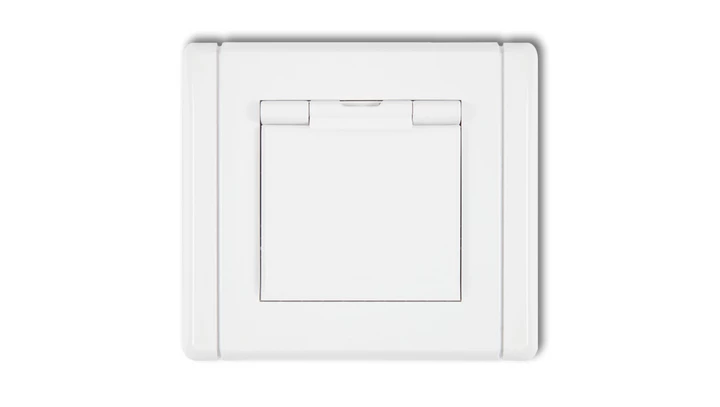 FLEXI Gniazdo bryzgoszczelne z/u SCHUKO (klapka biała) biały FGPB-1sp