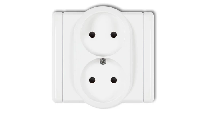 FLEXI Gniazdo podwójne b/u biały FGP-2p