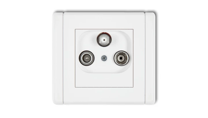 FLEXI Gniazdo antenowe RTV-SAT końcowe multimedialne (Internet) biały FGM