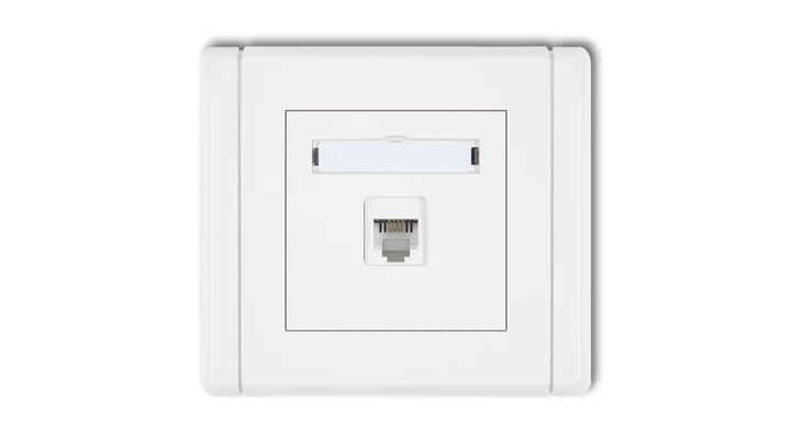 FLEXI Gniazdo telefoniczne pojedyncze 1xRJ11, 4-stykowe, beznarzędziowe biały FGT-1