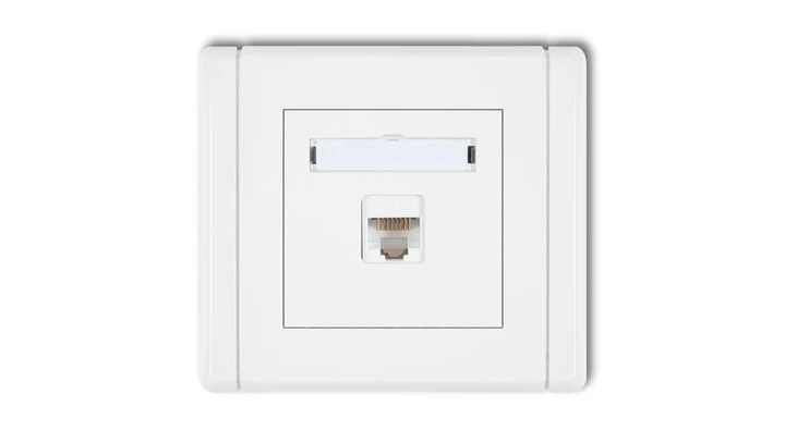 FLEXI Gniazdo komputerowe pojedyncze 1xRJ45, kat. 5e, ekranowane, 8-stykowe biały FGK-1e