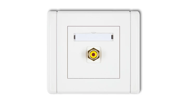 FLEXI Gniazdo pojedyncze RCA (typu cinch - żółty, pozłacane) biały FGRCA-1