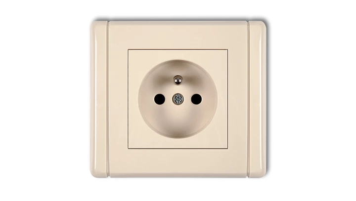 FLEXI Gniazdo pojedyncze z/u 2P+Z beżowy 1FGP-1zp
