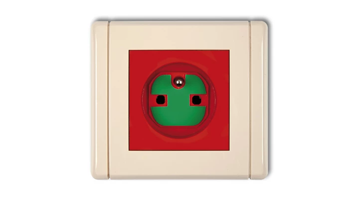 FLEXI Gniazdo pojedyncze z/u DATA z kluczem czerwony 1FGZK