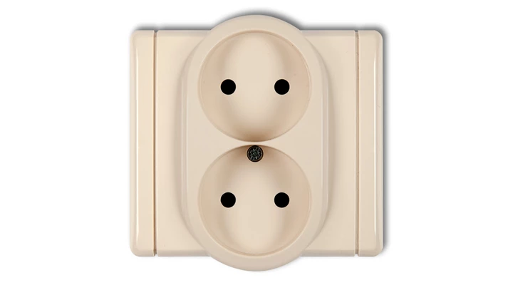 FLEXI Gniazdo podwójne b/u beżowy 1FGP-2p