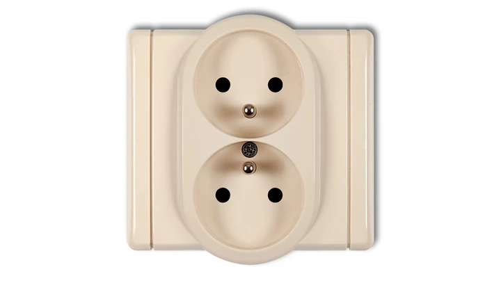 FLEXI Gniazdo podwójne z/u beżowy 1FGP-2zp