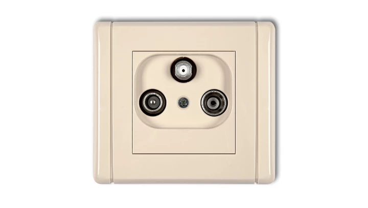 FLEXI Gniazdo antenowe RTV-SAT końcowe 1,5dB beżowy 1FGS