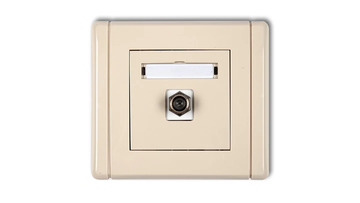 FLEXI Gniazdo antenowe pojedyncze typu F (SAT) pozłacane beżowy 1FGF-1.1