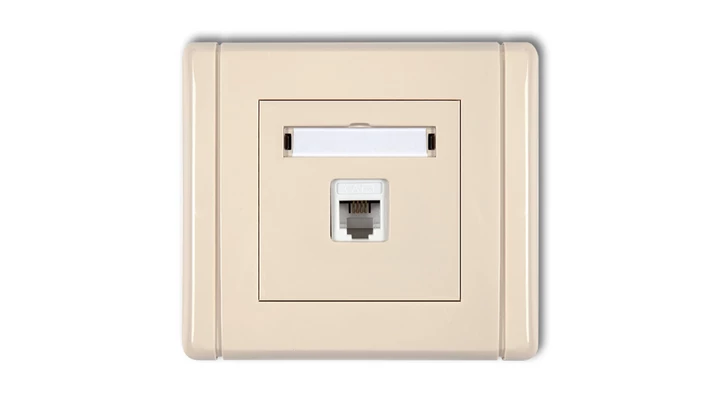 FLEXI Gniazdo telefoniczne pojedyncze 1xRJ11, 4-stykowe, beznarzędziowe beżowy 1FGT-1