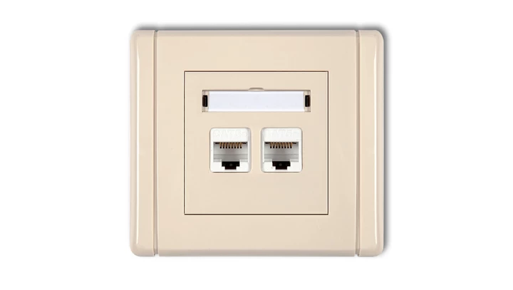 FLEXI Gniazdo komputerowe podwójne 2xRJ45, kat. 6, 8-stykowe beżowy 1FGK-4