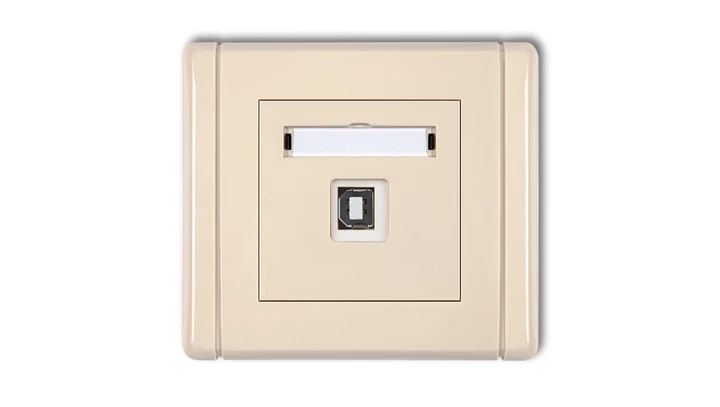 FLEXI Gniazdo pojedyncze USB-AB beżowy 1FGUSB-3