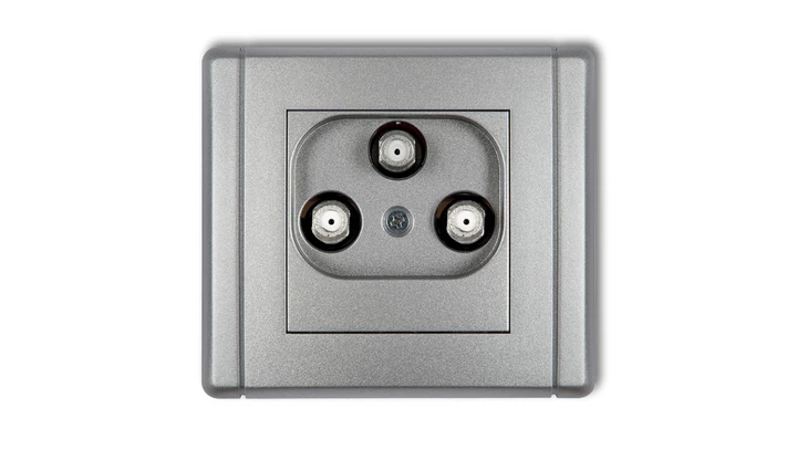 FLEXI Gniazdo multimedialne 3F DATA (Vectra) srebrny metalik 7FGMV