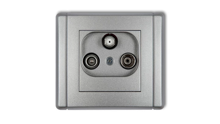 FLEXI Gniazdo antenowe RTV-SAT końcowe (2 wejścia antenowe) srebrny metalik 7FGST