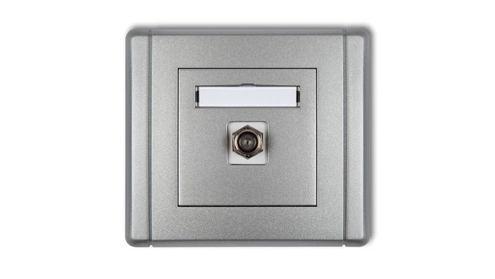 FLEXI Gniazdo antenowe pojedyncze typu F (SAT) pozłacane srebrny metalik 7FGF-1.1