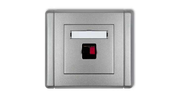 FLEXI Gniazdo głośnikowe pojedyncze srebrny metalik 7FGG-1