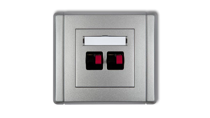 FLEXI Gniazdo głośnikowe podwójne srebrny metalik 7FGG-2