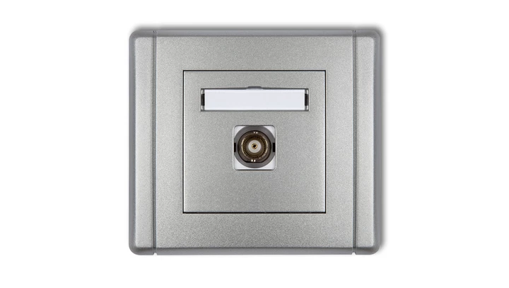 FLEXI Gniazdo pojedyncze BNC srebrny metalik 7FGBNC-1