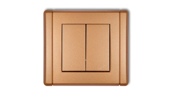 FLEXI Łącznik jednobiegunowy ze schodowym (osobne zasilanie) złoty metalik 8FWP-10.2