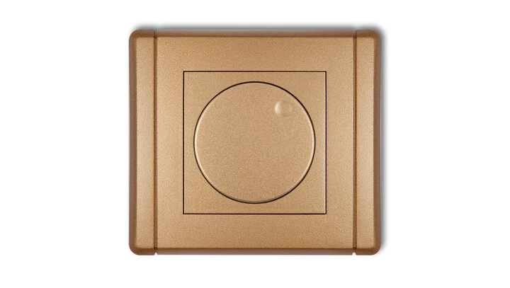 FLEXI Ściemniacz elektroniczny przyciskowo-obrotowy złoty metalik 8FRO-1