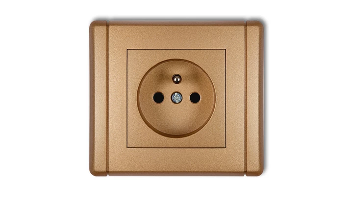 FLEXI Gniazdo pojedyncze z/u 2P+Z złoty metalik 8FGP-1zp