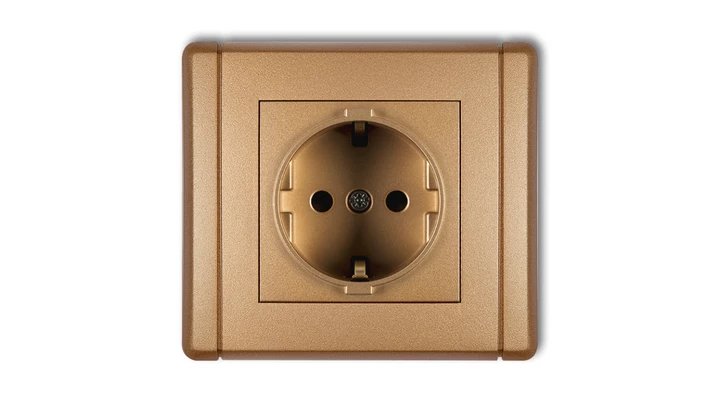 FLEXI Gniazdo pojedyncze z/u SCHUKO złoty metalik 8FGP-1sp