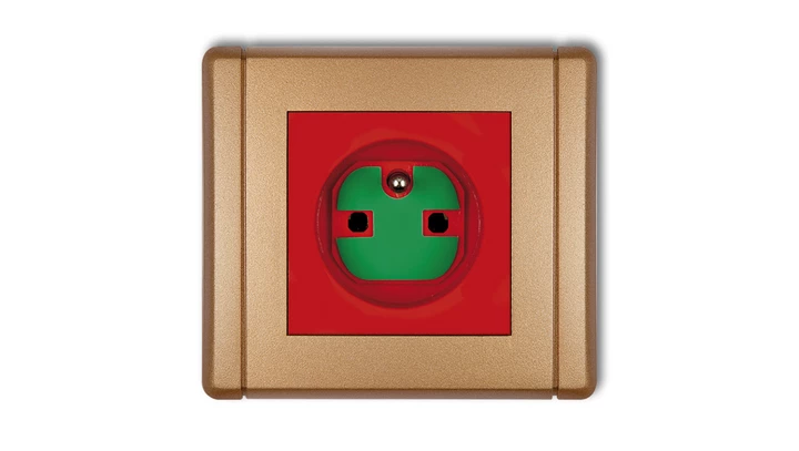 FLEXI Gniazdo pojedyncze z/u DATA z kluczem czerwony 8FGZK