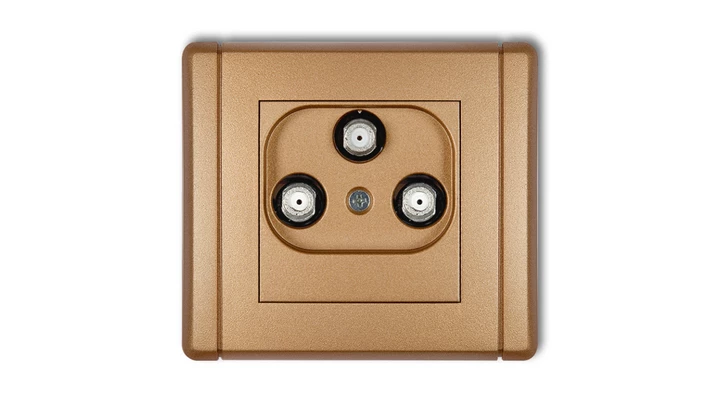 FLEXI Gniazdo multimedialne 3F DATA (UPC) złoty metalik 8FGMU