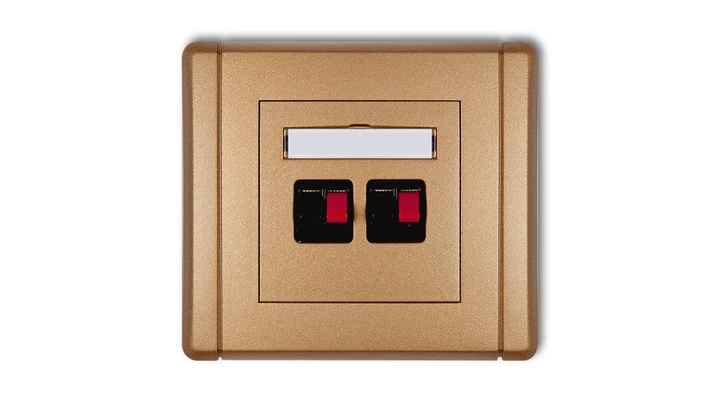 FLEXI Gniazdo głośnikowe podwójne złoty metalik 8FGG-2