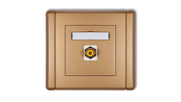 FLEXI Gniazdo pojedyncze RCA (typu cinch - żółty, pozłacane) złoty metalik 8FGRCA-1