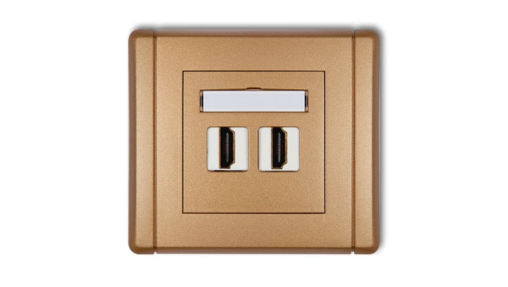 FLEXI Gniazdo podwójne HDMI złoty metalik 8FHDMI-2