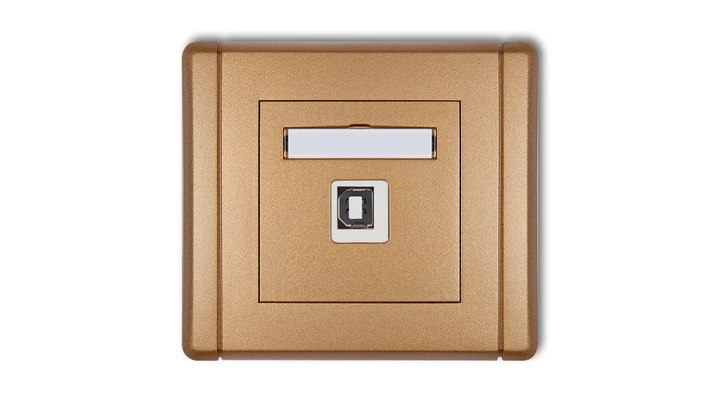 FLEXI Gniazdo pojedyncze USB-AB złoty metalik 8FGUSB-3